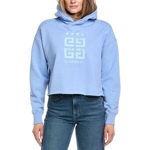 Givenchy Womens  Cropped Hoodie, Blue